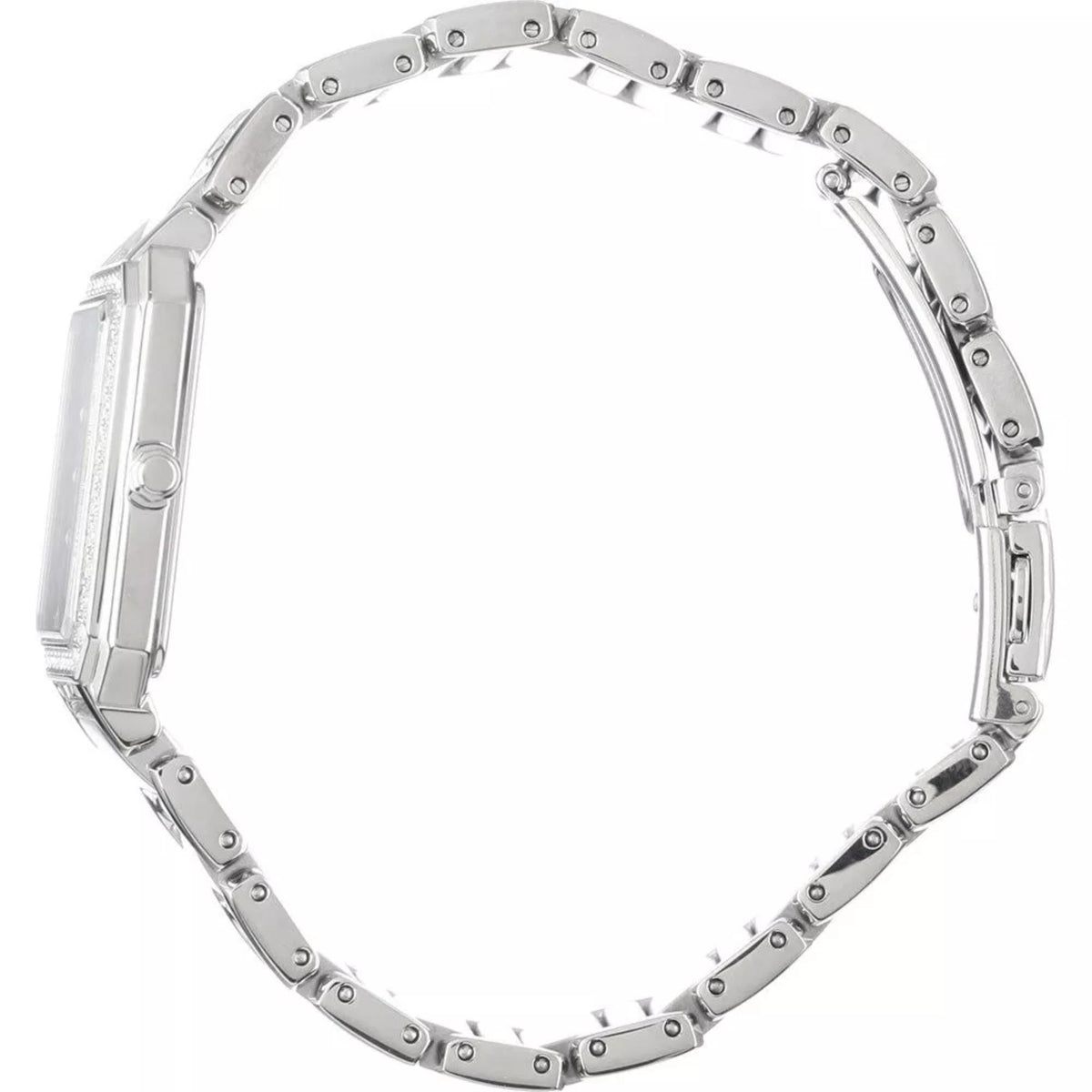 Steel link bracelet for Seiko solar ladies watch, polished and faceted