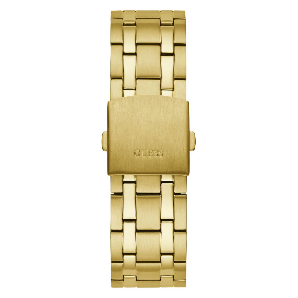 Men's gold-tone stainless steel watch bracelet and clasp, underside view