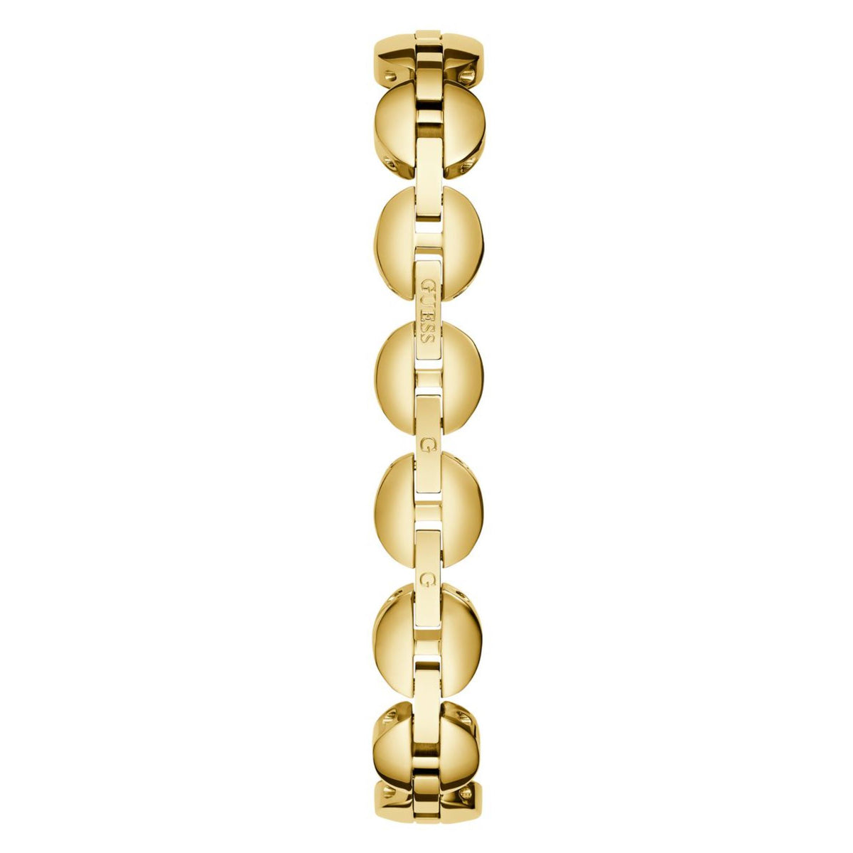 Gold-tone watch bracelet with oval links and clasp closure
