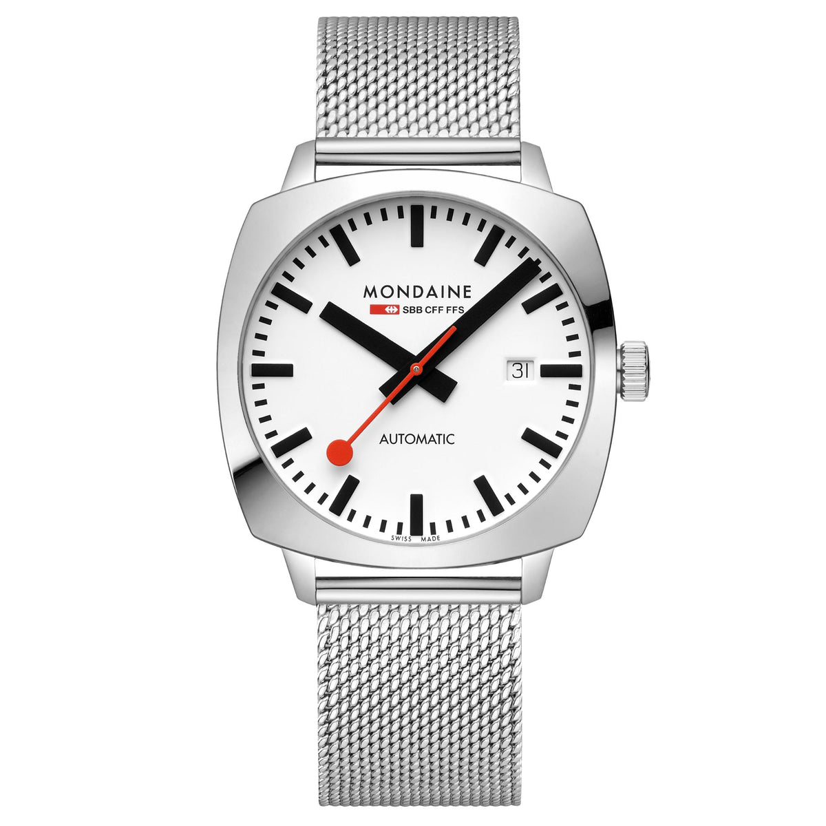 Mondaine Cushion White Dial Men's Watch MSL.3961B.SM