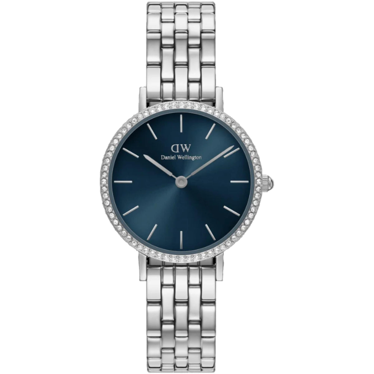 Daniel Wellington Petite Arctic Blue Sunray Dial Stainless Steel Strap Women's Watch DW00100664 - WatchNation