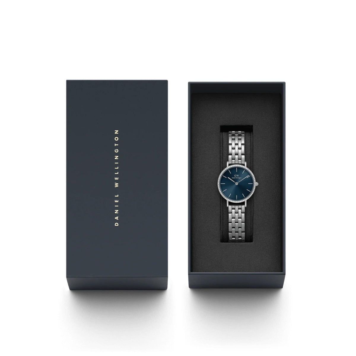 Daniel Wellington Petite Arctic Blue Sunray Dial Stainless Steel Strap Women's Watch DW00100664 - WatchNation
