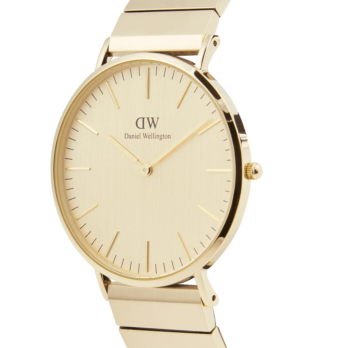 Gold-tone steel quartz watch with cream dial and gold-tone bracelet