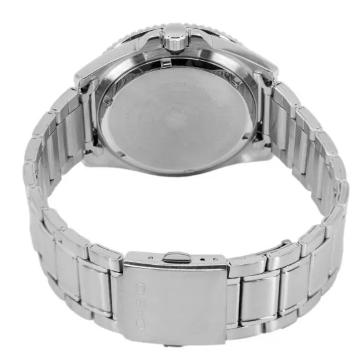 Casio men's stainless steel watch case back, smooth silver back, bracelet links