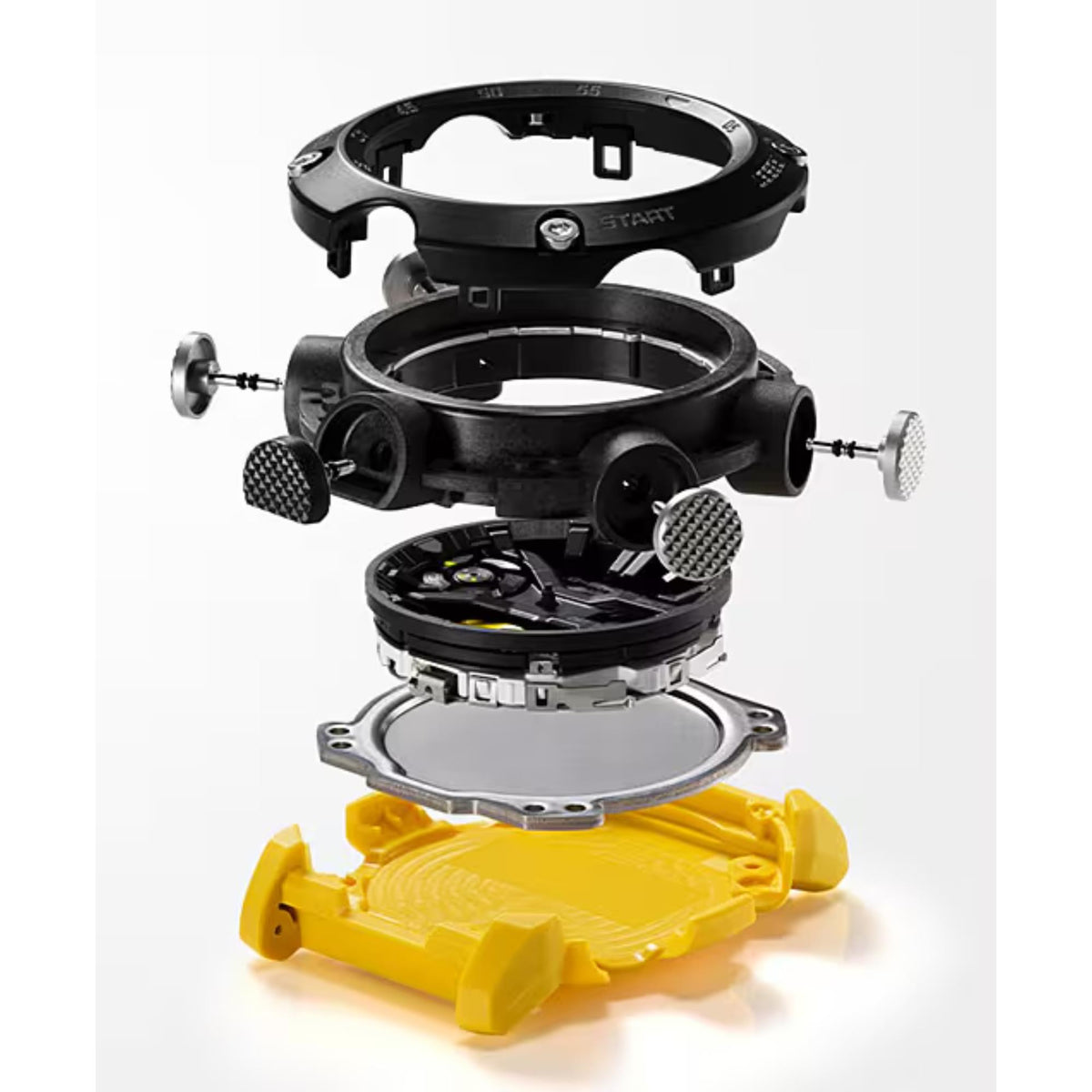 Exploded view of internal components and case construction of Casio G-Shock Carbon Core Guard GA-2000-1A9ER