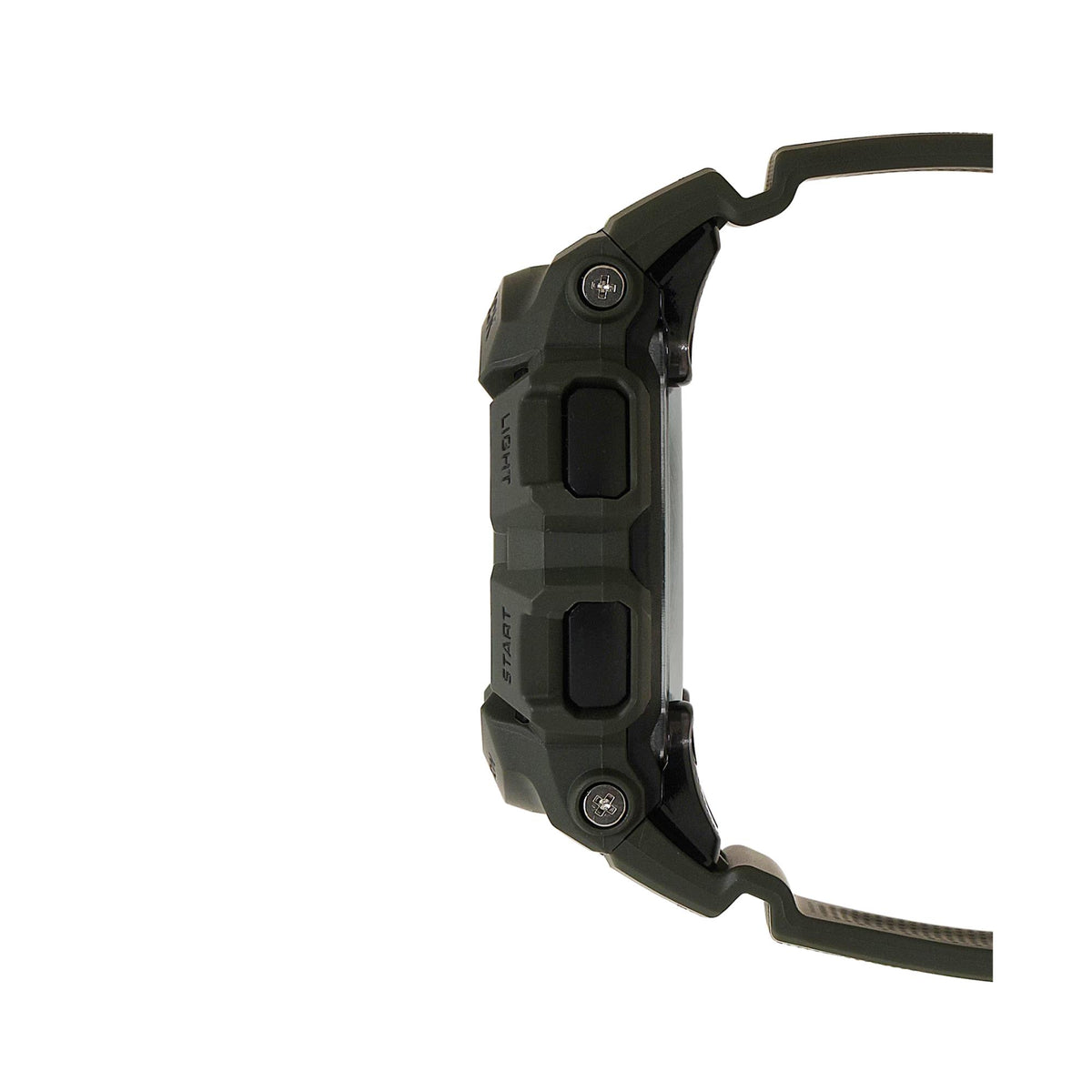 Side view highlighting the textured function pushers and durable case profile of the Casio G-Shock G-Squad GBA-900UU-3AER