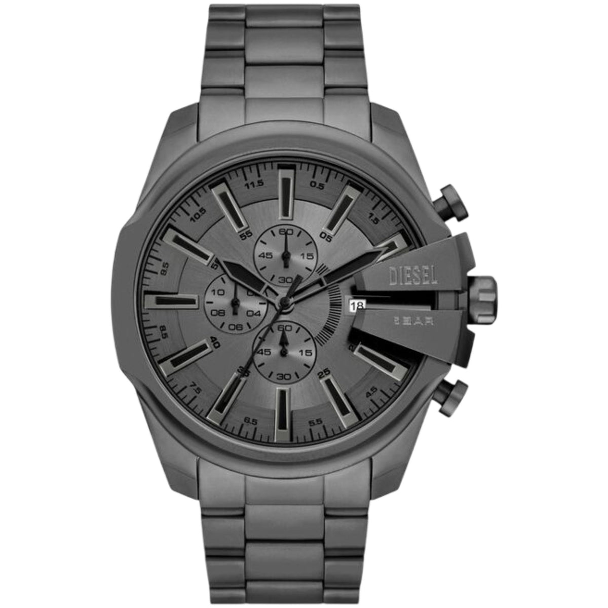Diesel Mega Chief Slim Gray Dial Steel Strap Men's Watch DZ4676
