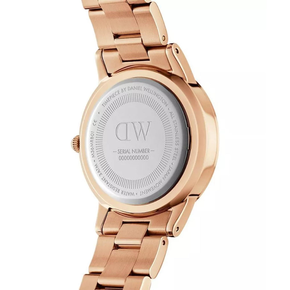 Daniel Wellington Iconic Link DW00100343 stainless steel engraved caseback view