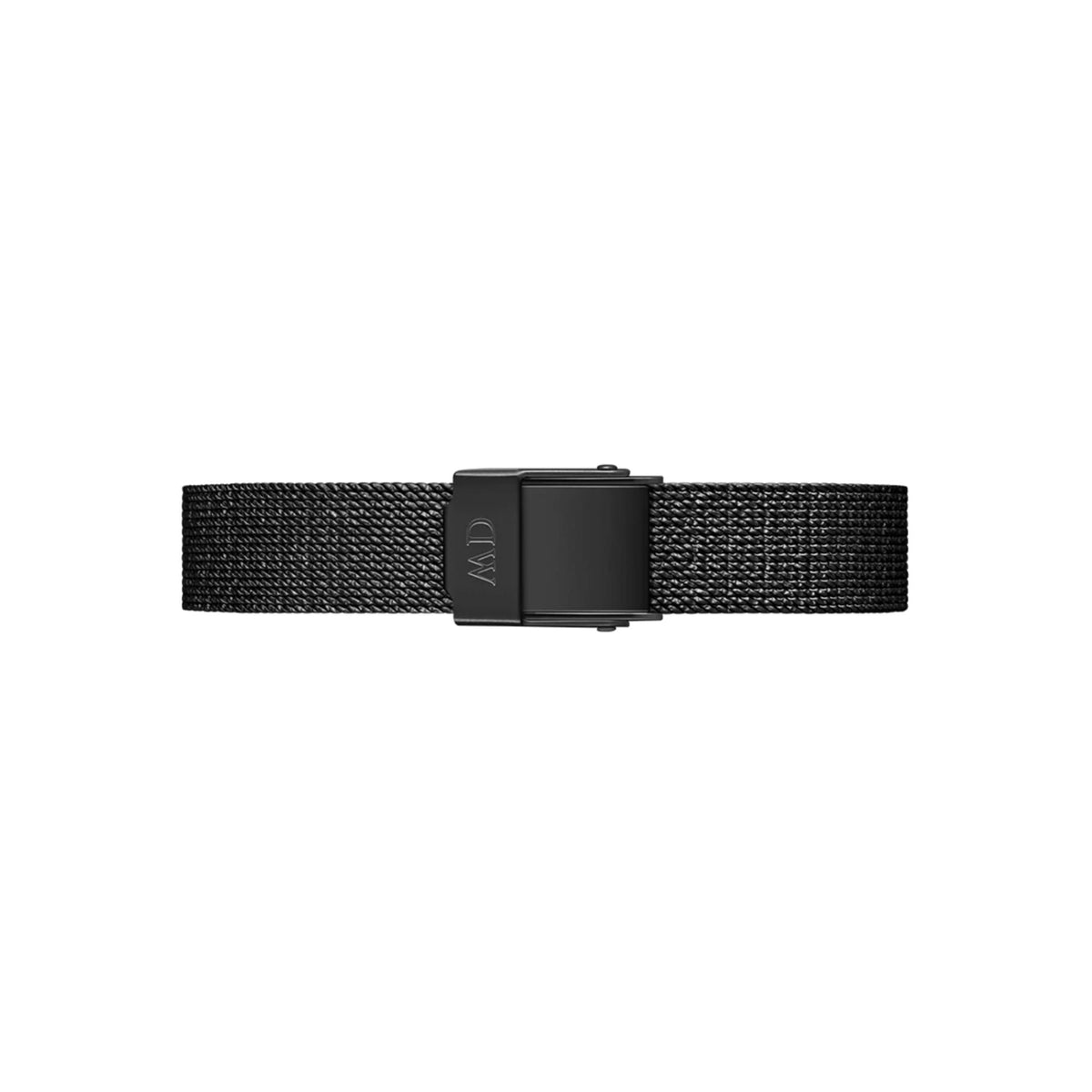 Black mesh watch strap with square buckle clasp