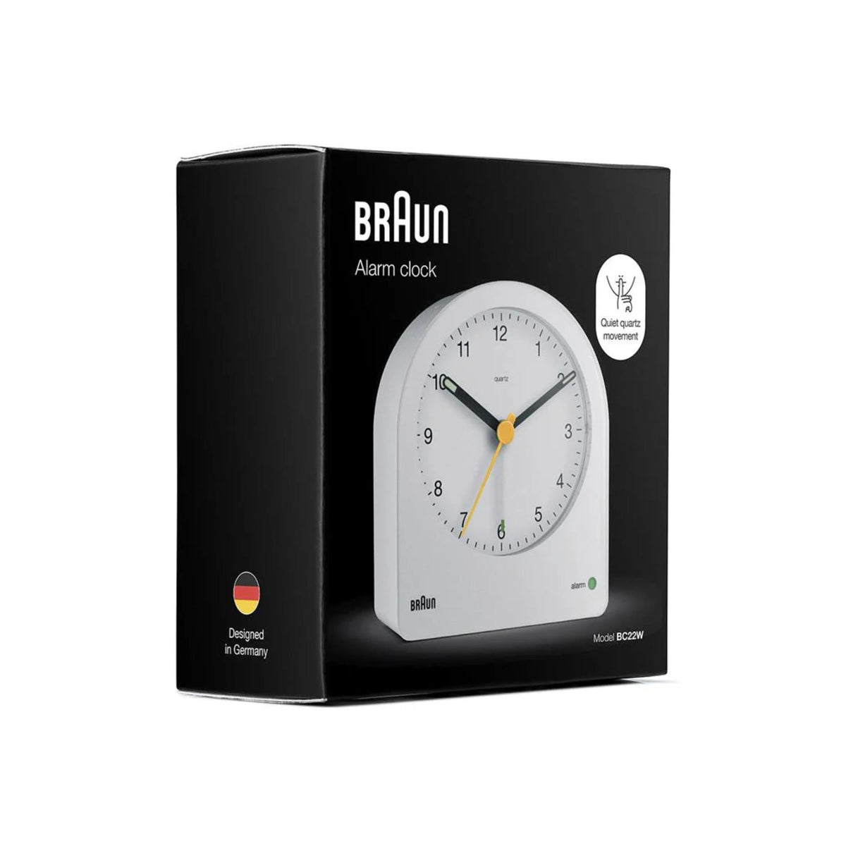 Braun Classic White Dial Alarm Clock BC22W - WatchNation