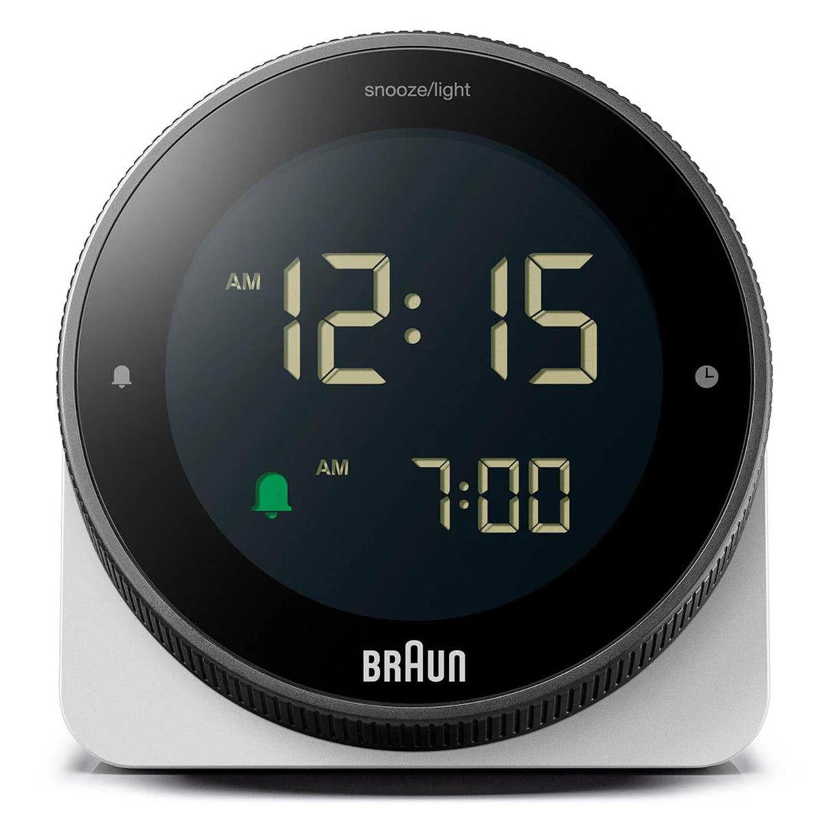 Braun White Classic Touch Display Digital Alarm Clock BC24W