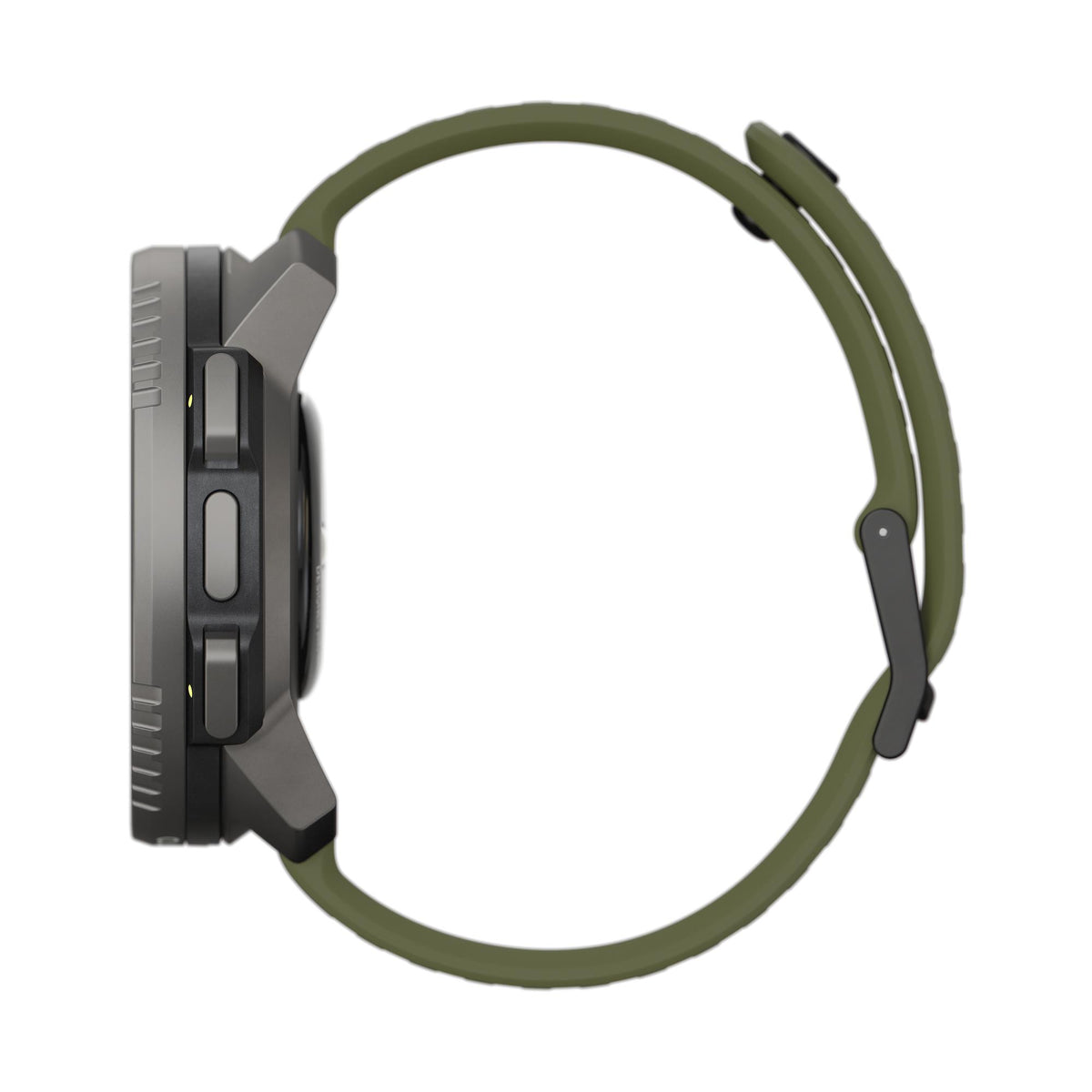 Suunto Vertical Titanium Solar Forest SS050859000 profile side view showing push buttons and case thickness