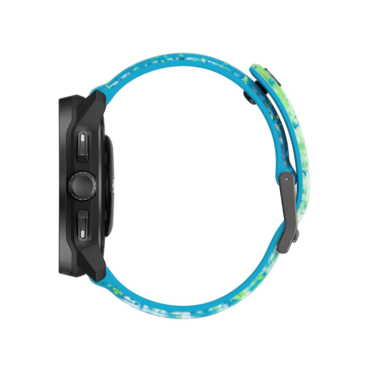 Suunto Race S Power Blue SS051015000 side profile view showcasing slim watch case structure and control buttons