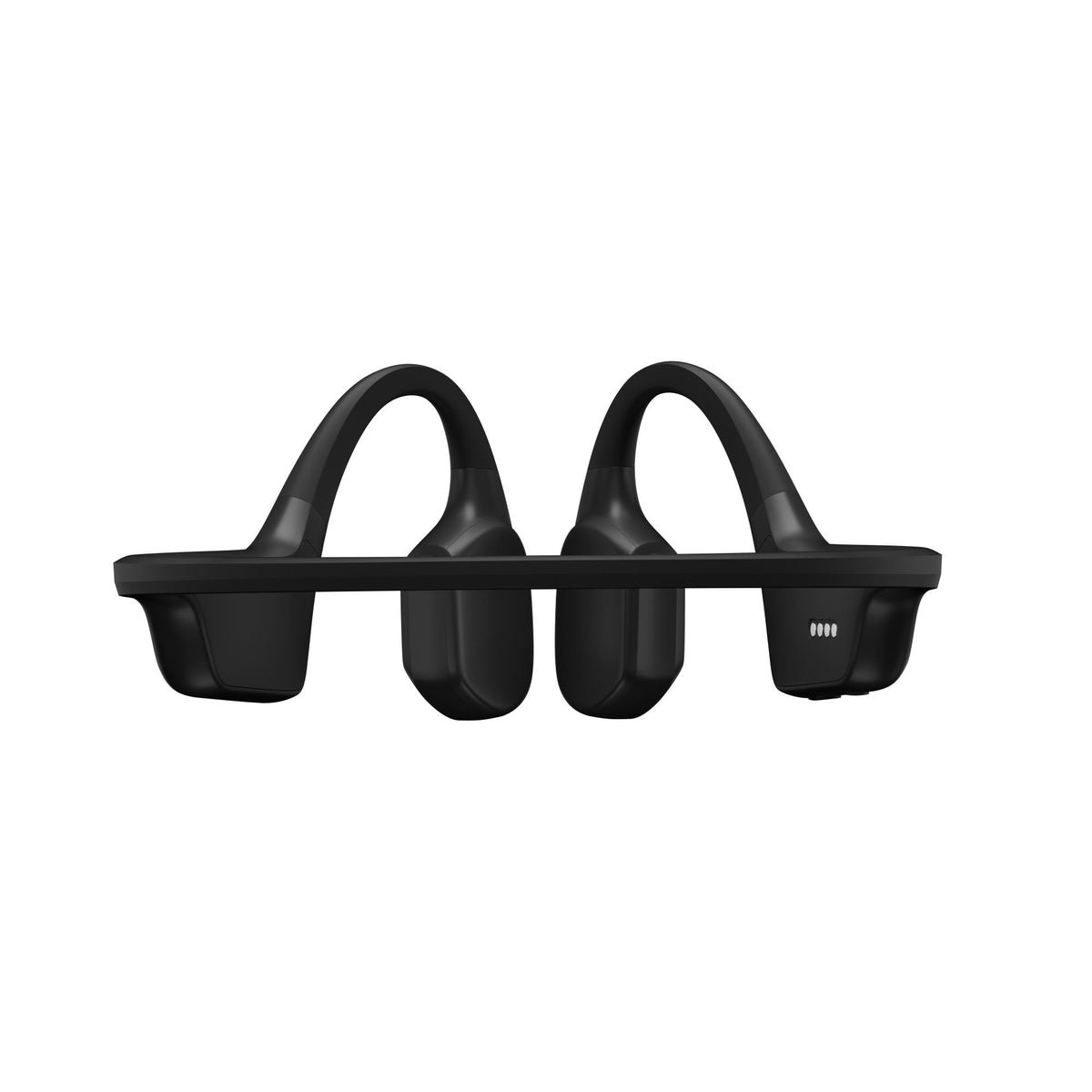Suunto Aqua SS051023000 black sports open-ear wireless headphones rear view displaying back neckband alignment and charging contacts
