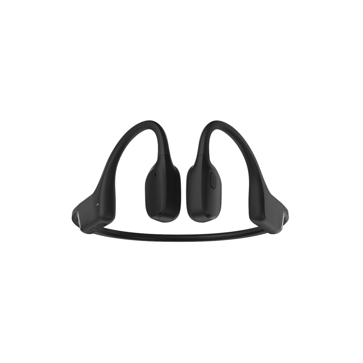 Suunto Sonic SS050946000 black open-ear wireless headphones front view displaying symmetrical ear hooks and compact bone conduction pads