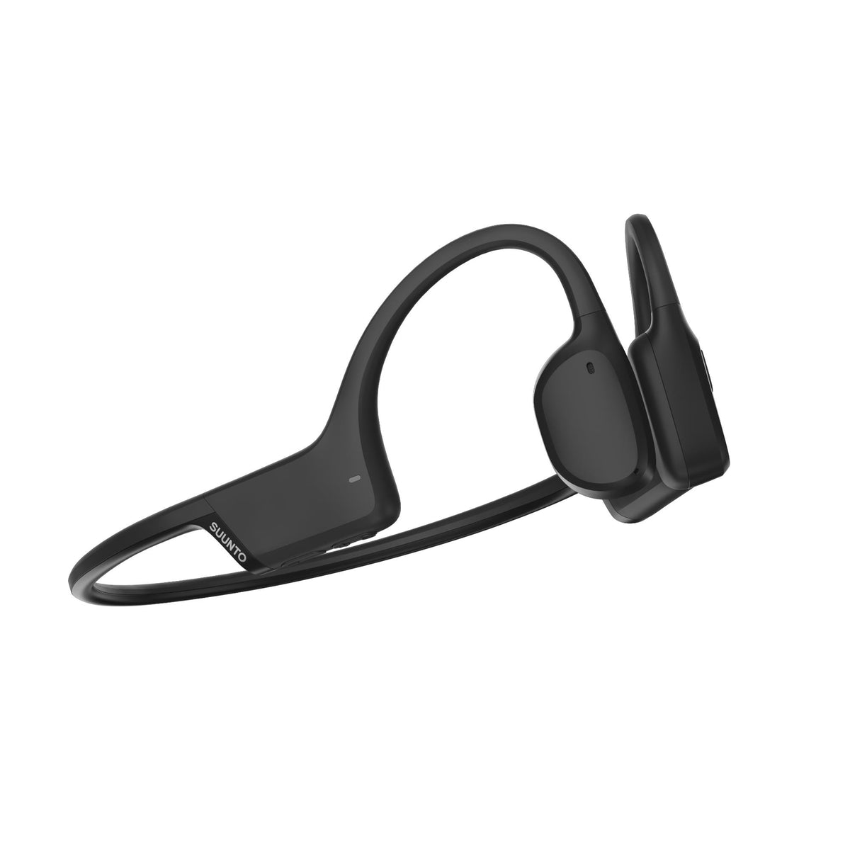 Suunto Sonic SS050946000 black open-ear wireless headphones side elevation view showcasing slim contouring and outer control module
