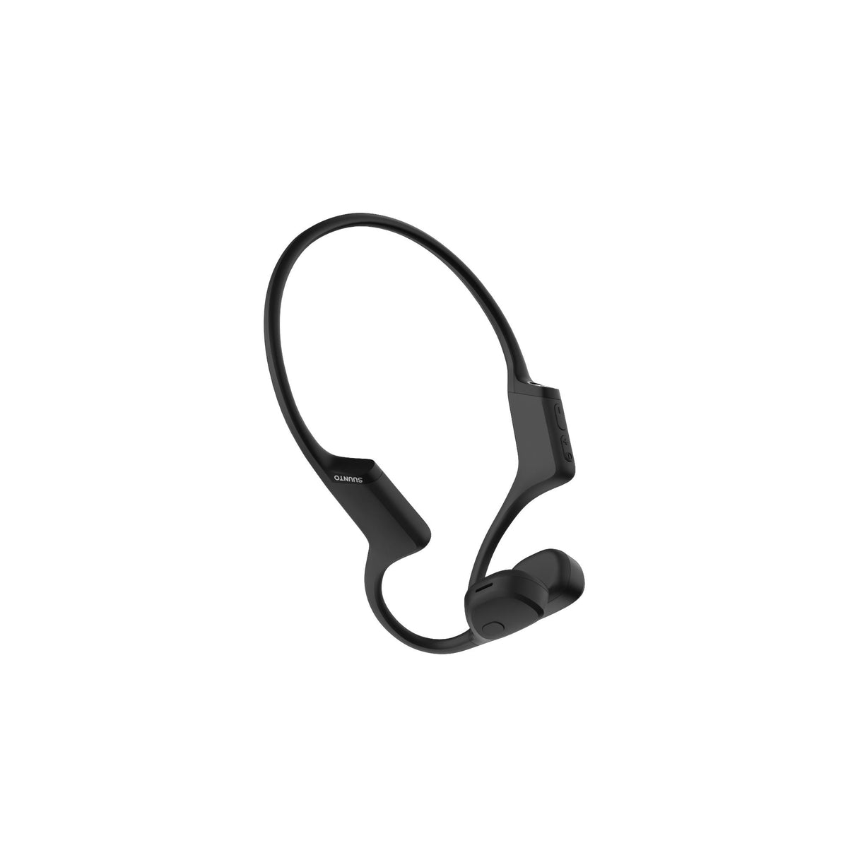 Suunto Sonic SS050946000 black open-ear wireless headphones angled top view illustrating ergonomic shape and matte finish