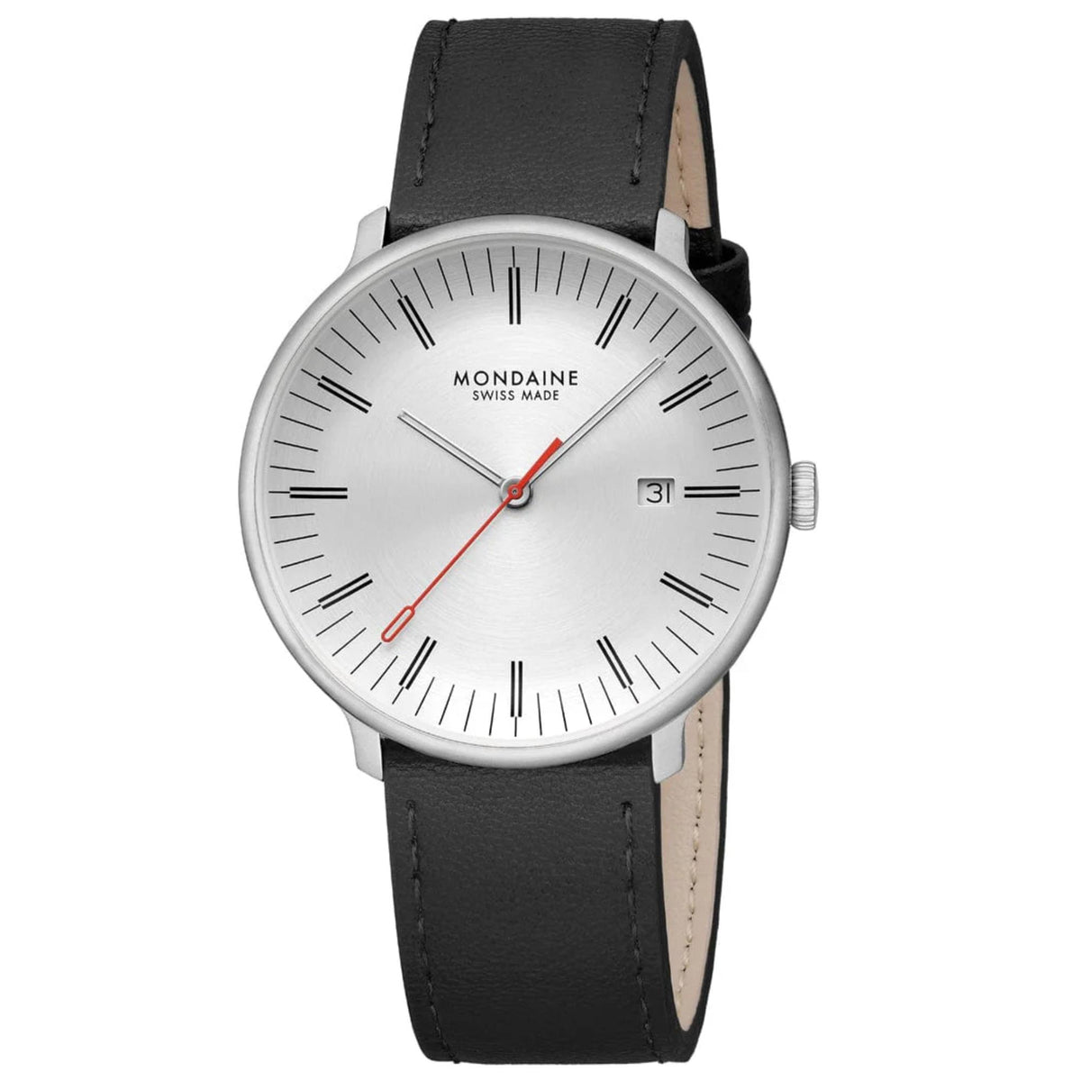 Mondaine Doppio MLE.41210.LBV off-white dial front view
