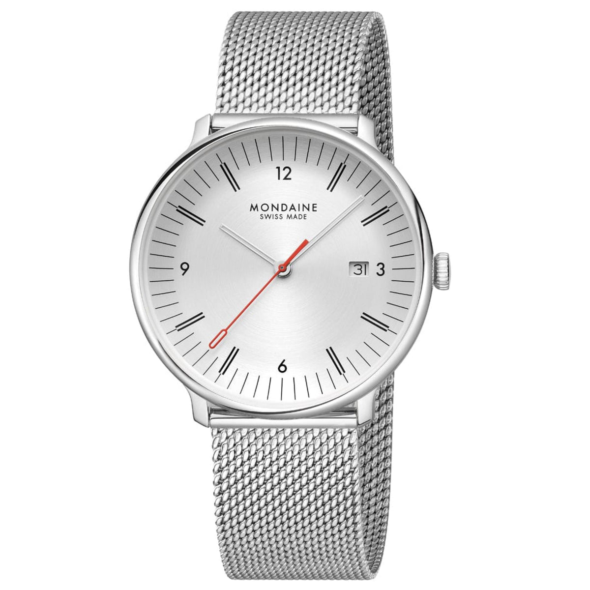 Mondaine Doppio MLE.41210.SM off-white dial steel strap mens watch