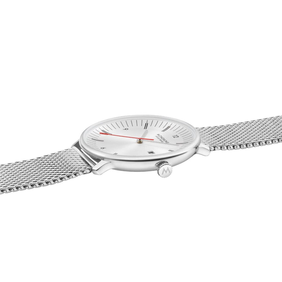 Mondaine Doppio MLE.41210.SM flat side profile view