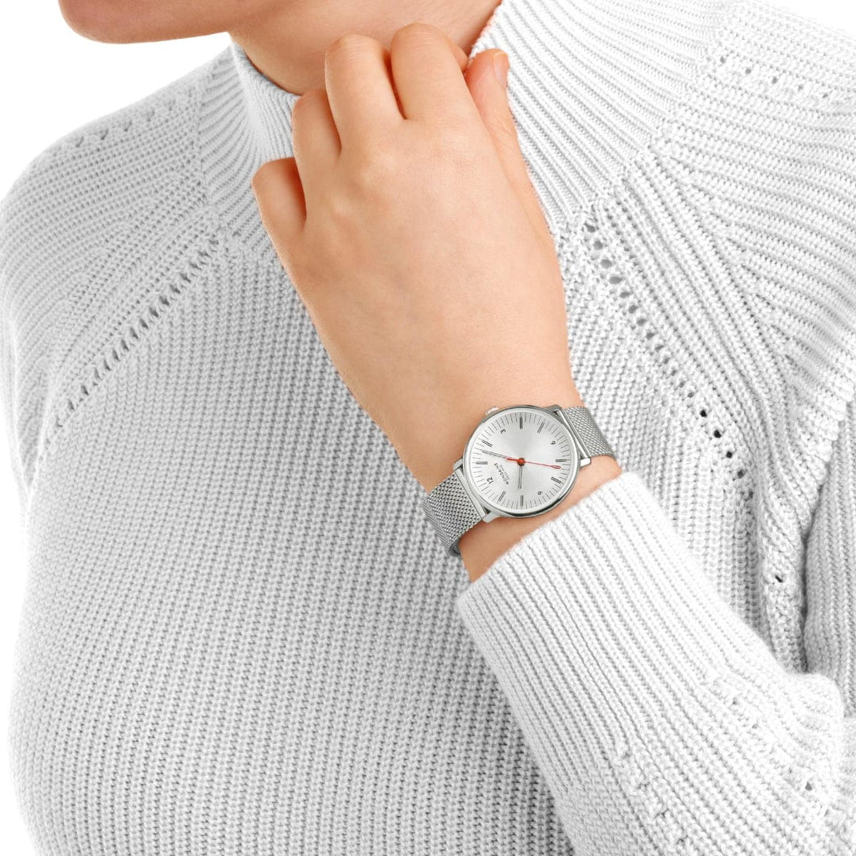 Mondaine Doppio MLE.33110.SM women's watch lifestyle wrist view