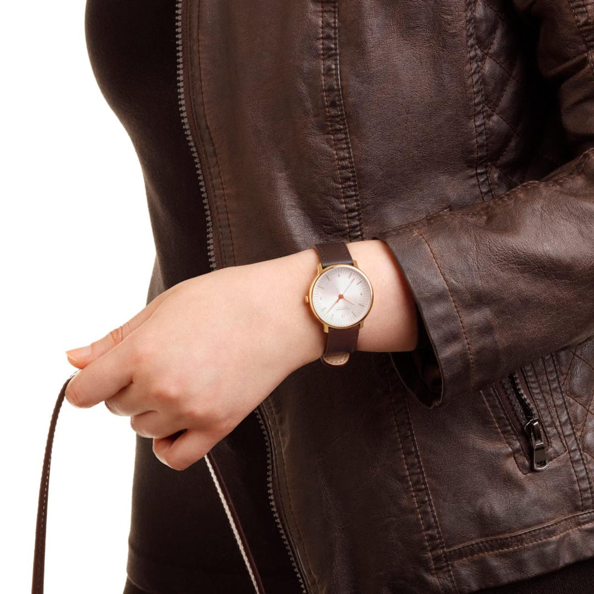 Mondaine Doppio MLE.33110.LGV lifestyle view on a woman's wrist