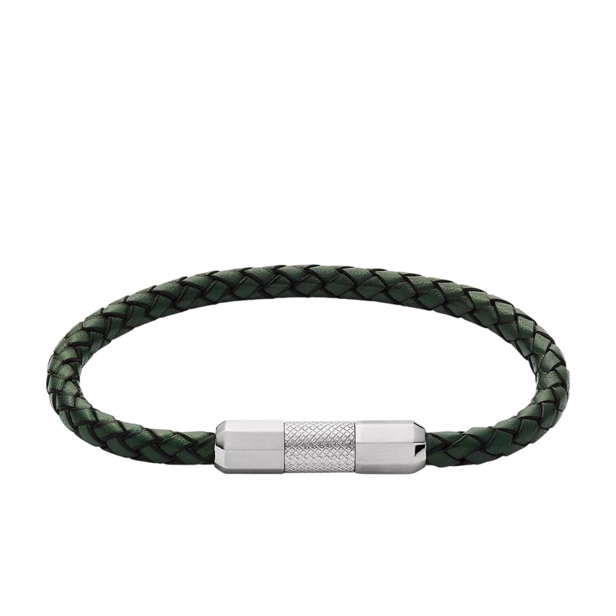 Fossil JF04919040 Knurled Texture Leather Men's Bracelet