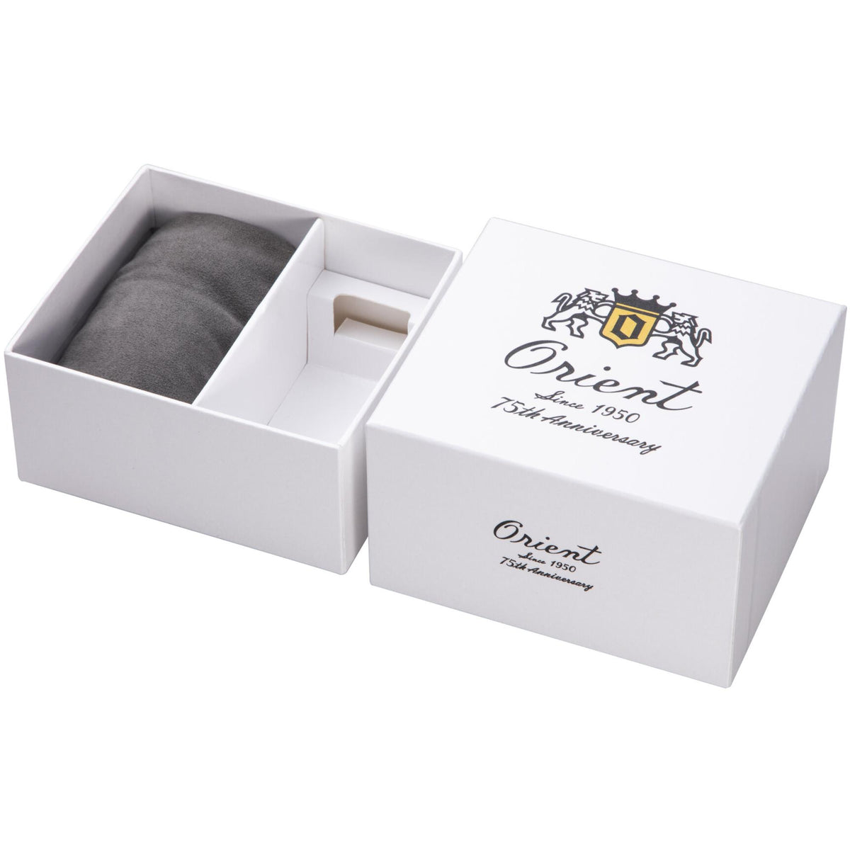Mens automatic watch gift box with grey cushion insert