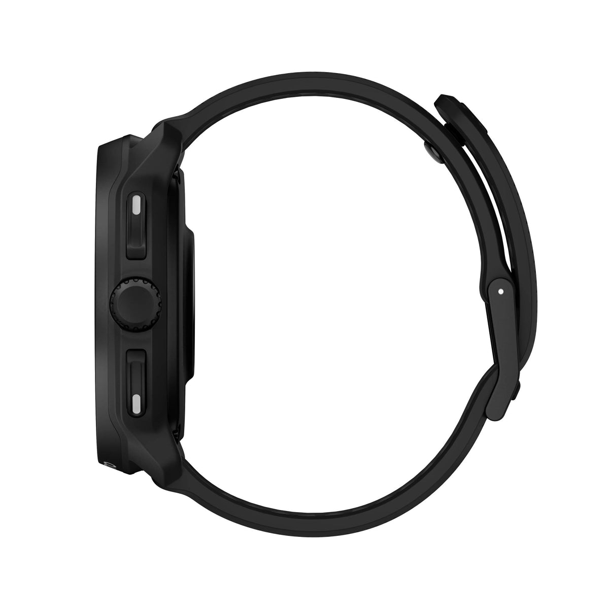 Suunto Race 2 All Black SS051200000 side profile view displaying slim watch case structure and side control buttons