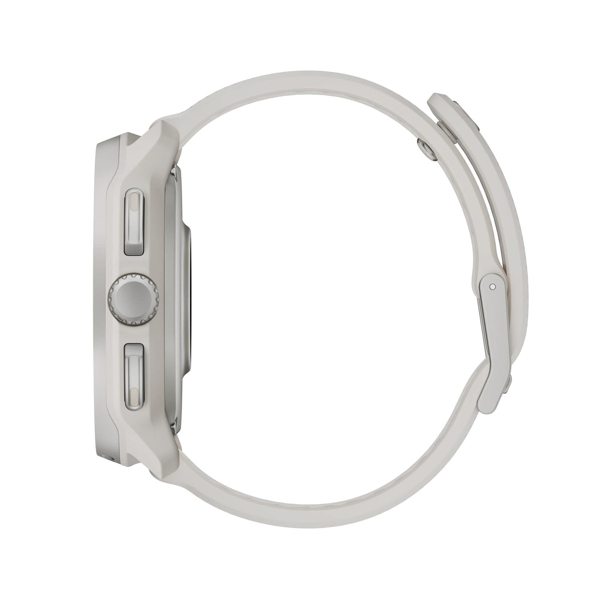 Suunto Race 2 Feather Gray SS051201000 direct side view showcasing control crown and push buttons
