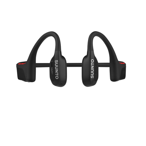 Suunto Wing 2 Black SS051259000 front view displaying symmetrical ear hooks and flexible neckband layout