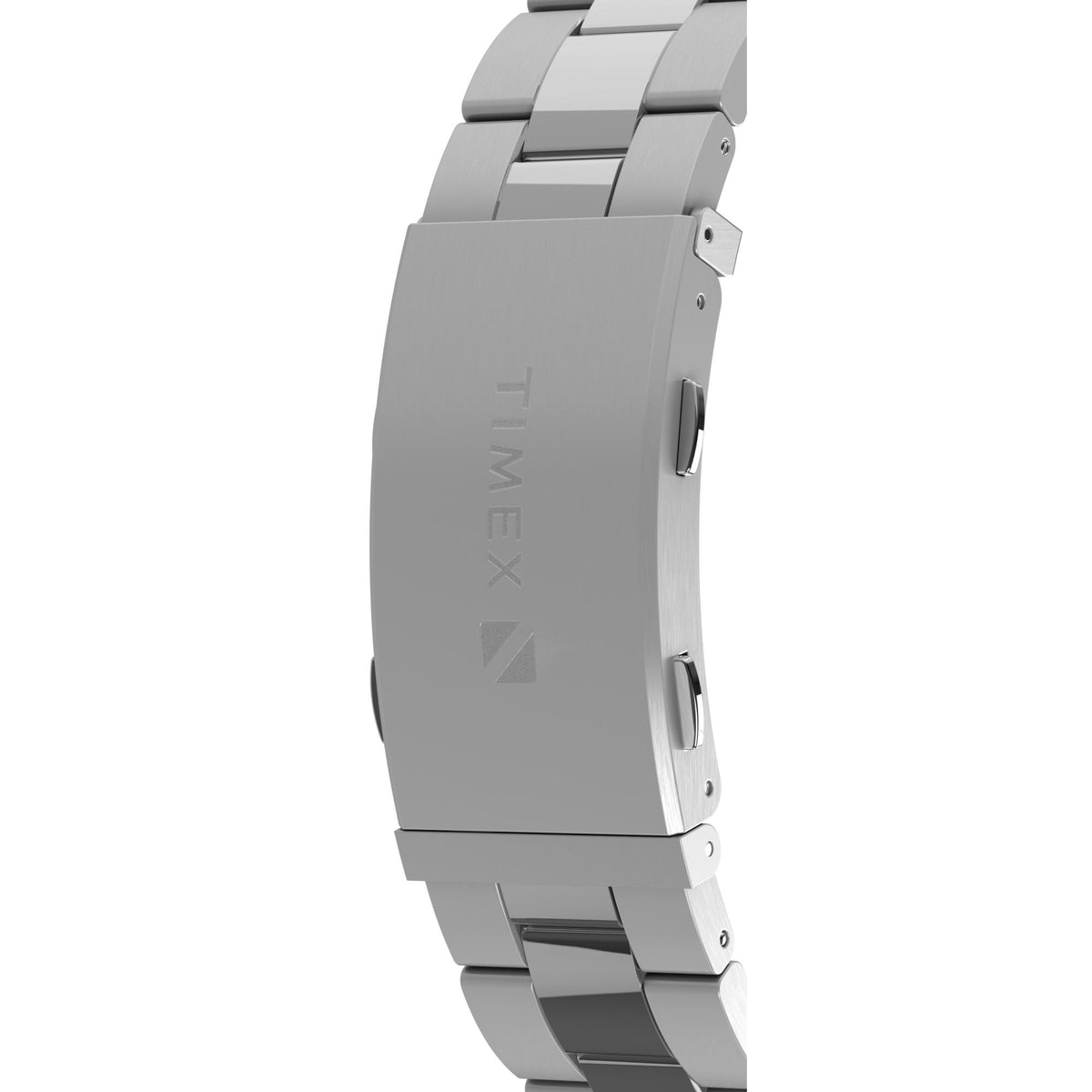 Men's steel dive watch with bracelet links and side profile