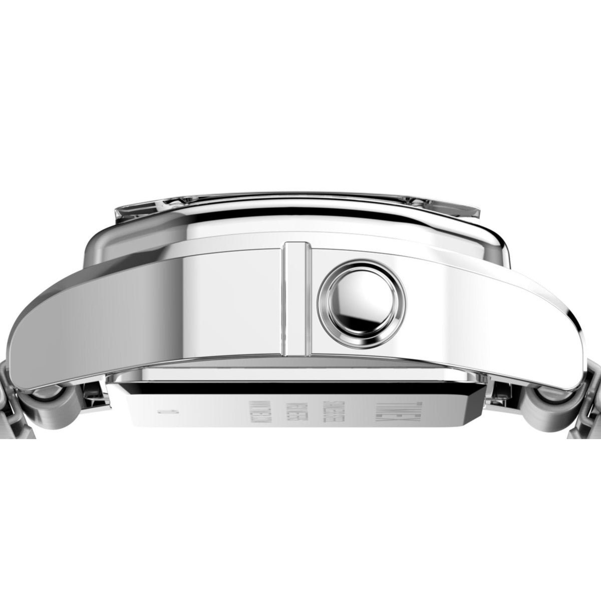 Timex stainless steel ladies watch with side crown and brushed metal case