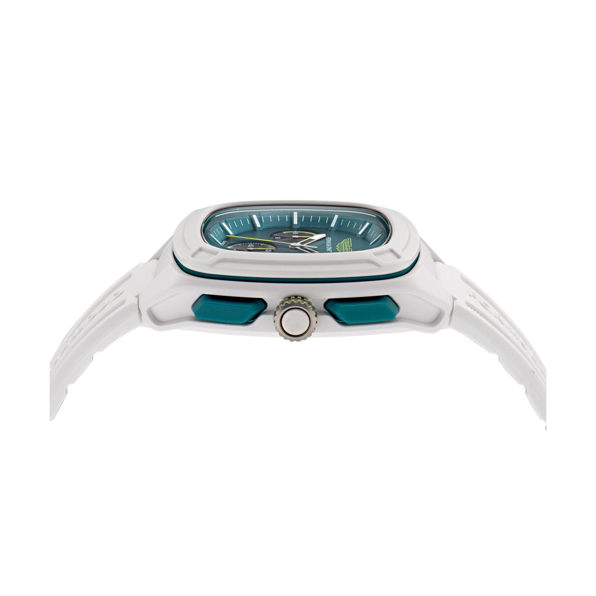 Aston Martin Aramco Formula One Team Quartz Chronograph Podium Green Dial White Silicone Strap Men's Watch MTFO1F502