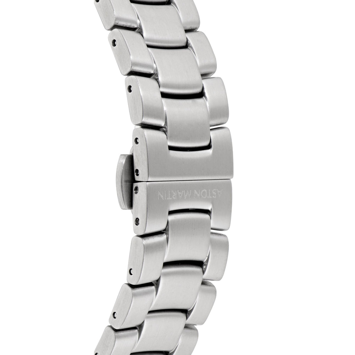 Men's quartz wristwatch metal bracelet with clasp and polished link details