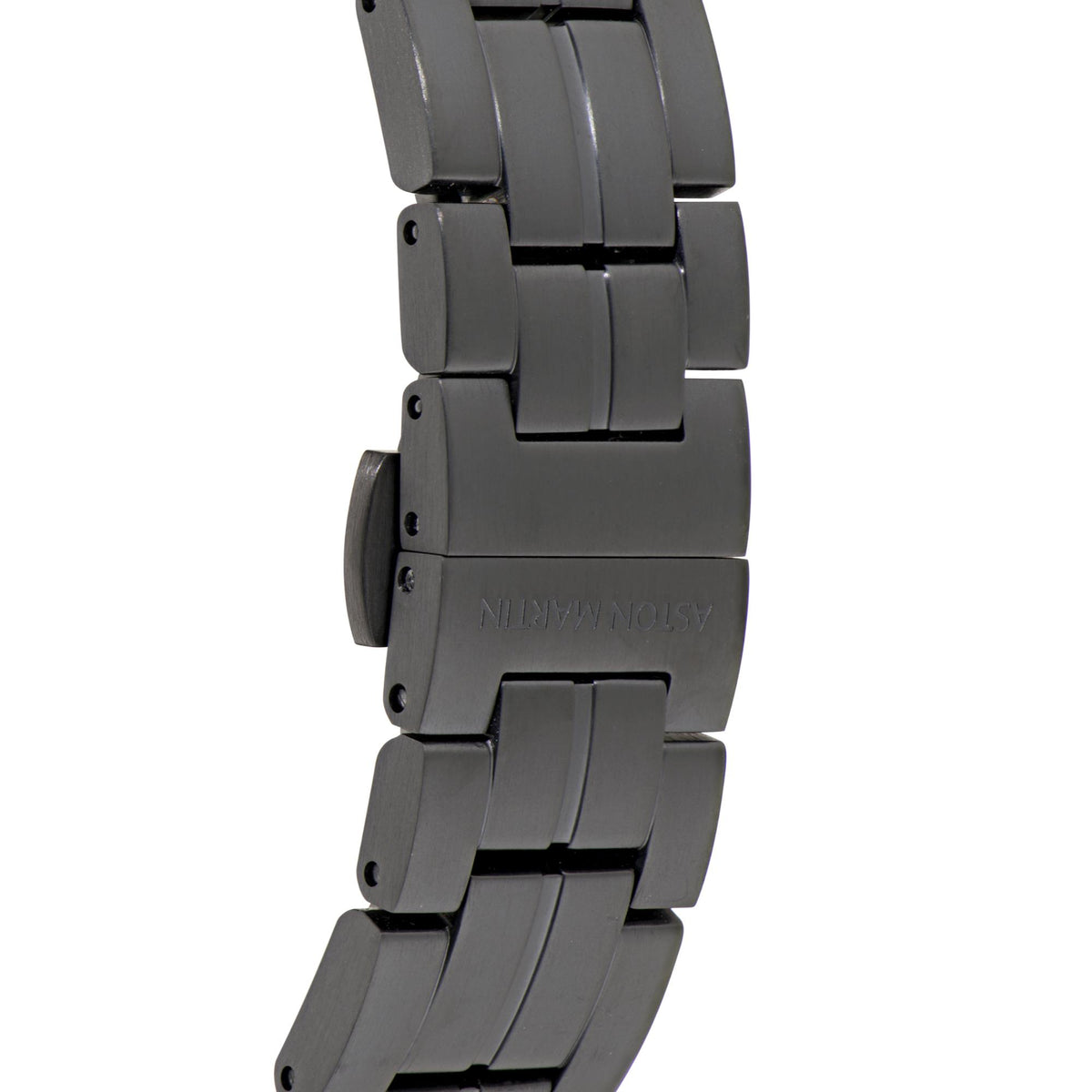 Men's black metal bracelet with rectangular links