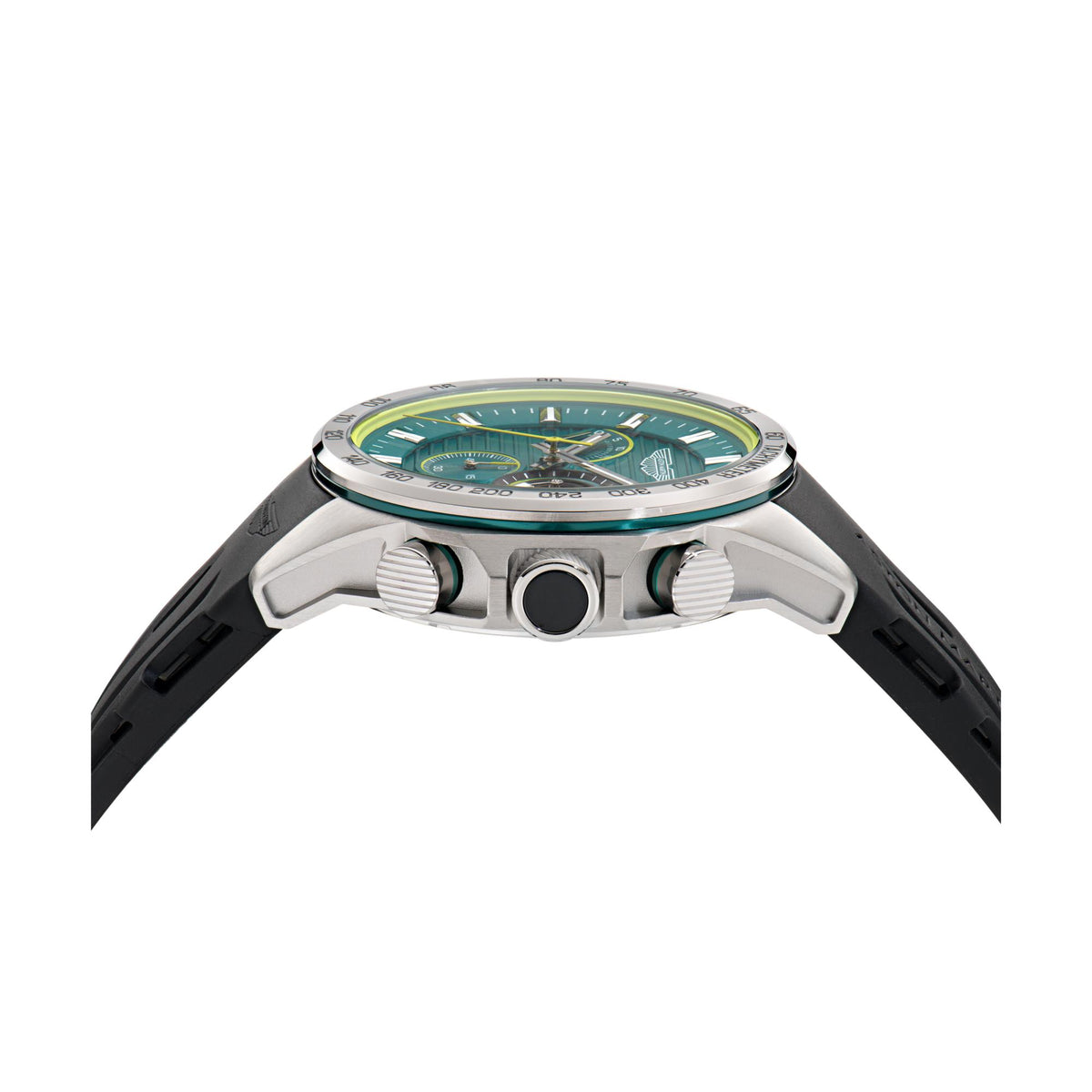 Aston Martin Quartz Chronograph Green Dial Black Silicone Strap Men's Watch MTRH1F502