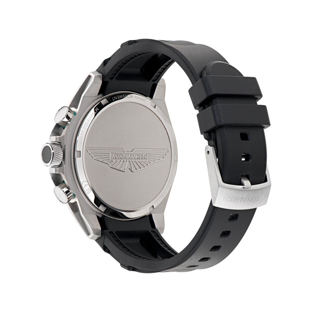 Aston Martin Quartz Chronograph Green Dial Black Silicone Strap Men's Watch MTRH1F502