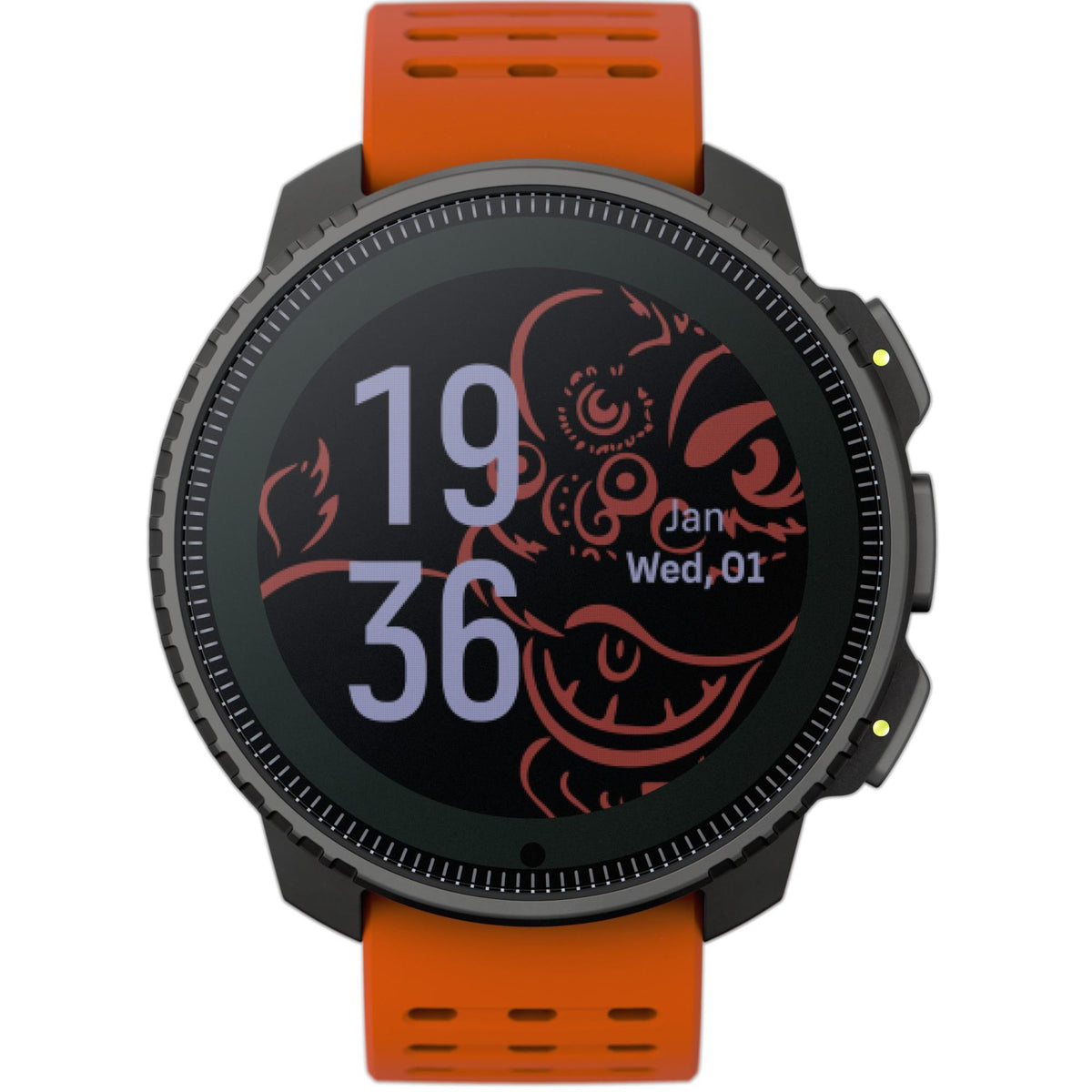 Suunto Vertical Solar Canyon SS050987000 front view displaying digital display with silicone strap