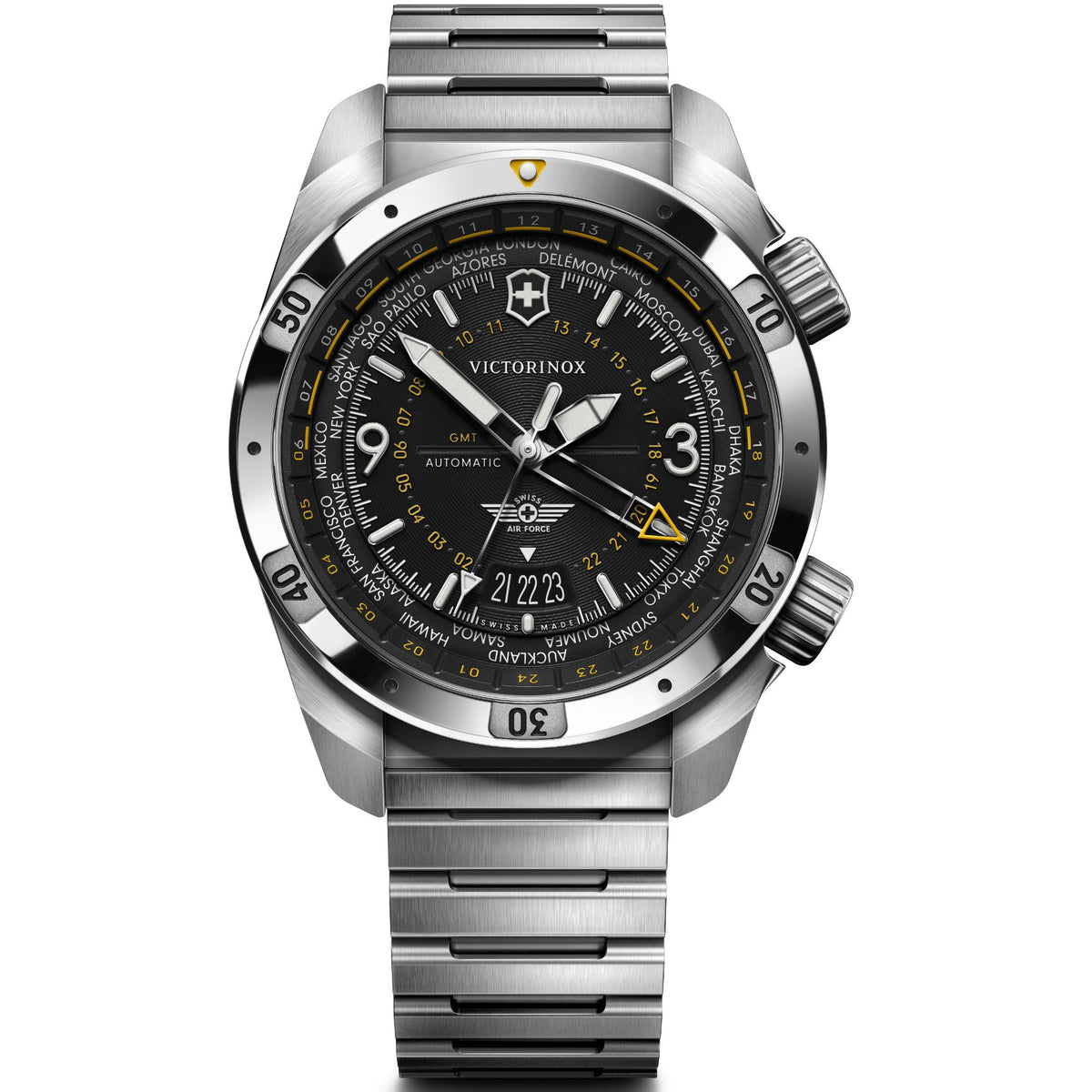 Victorinox Air Pro GMT black dial automatic watch 242004 front view