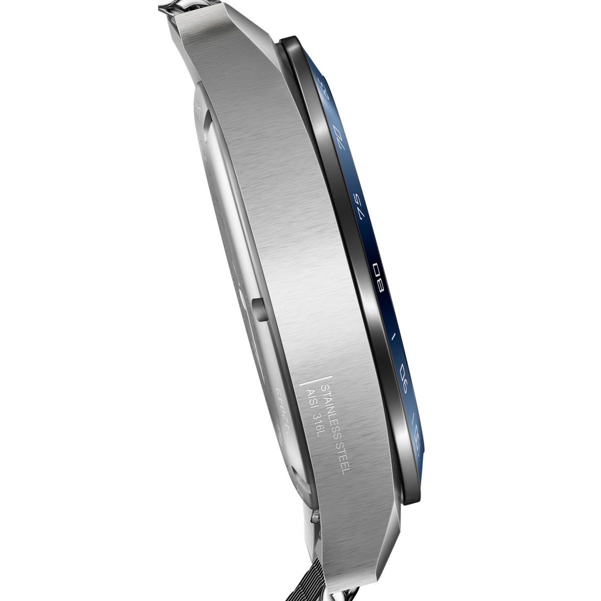 Close-up side profile of Victorinox Swiss Army Chronograph 242049 watch case 