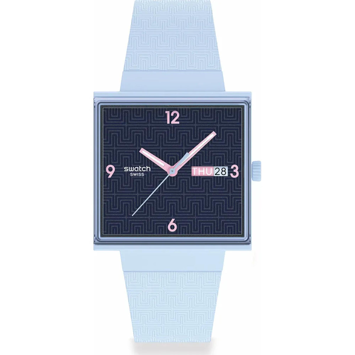 Swatch Originals Bright Angle Quartz Blue Dial Silicone Strap Unisex Watch SO34L701