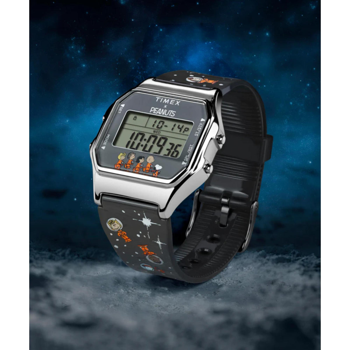Timex x Peanuts T80 Peanuts Space Digital Resin Strap Unisex Watch TW2W90100