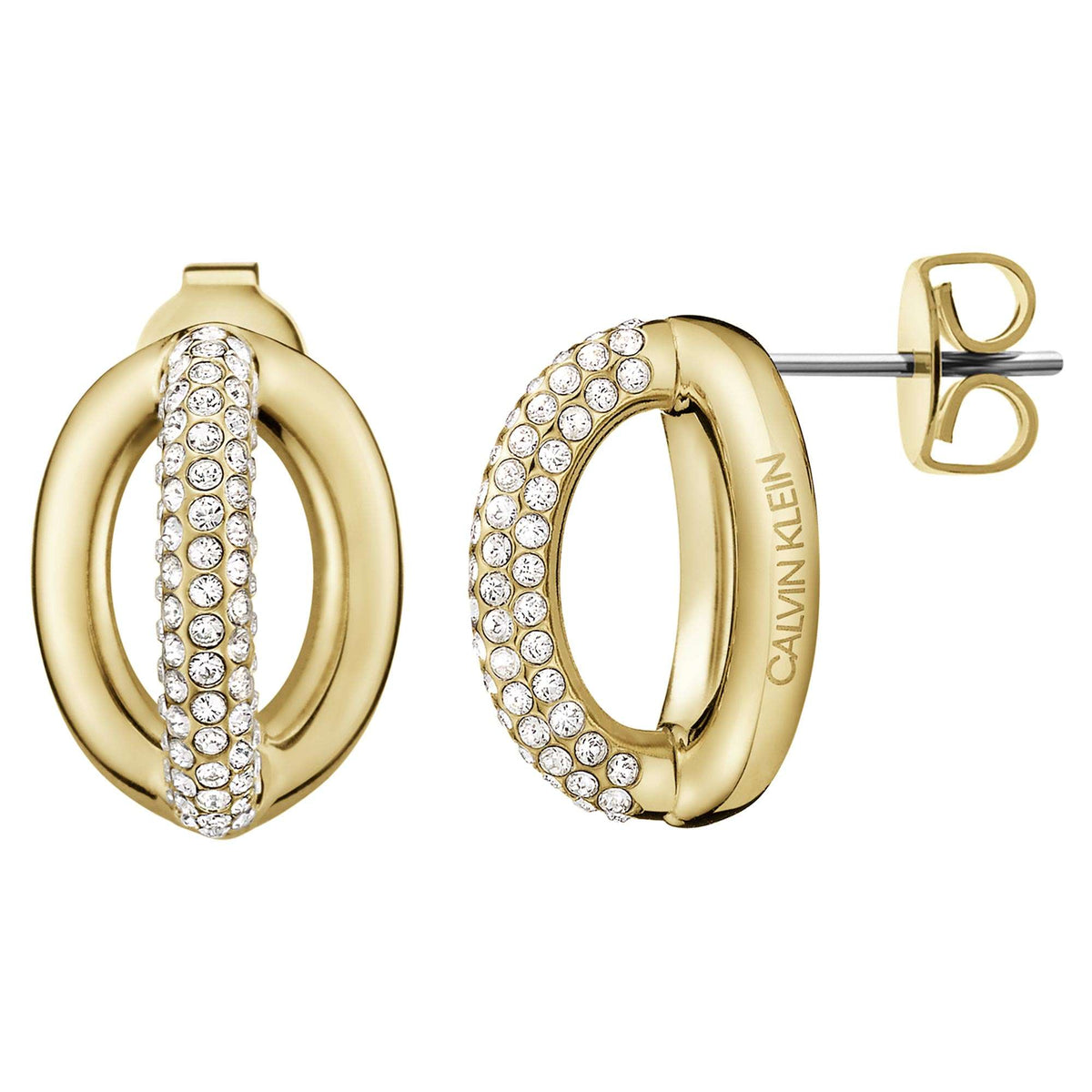 Calvin Klein gold-tone pavé hoop earrings with post backs