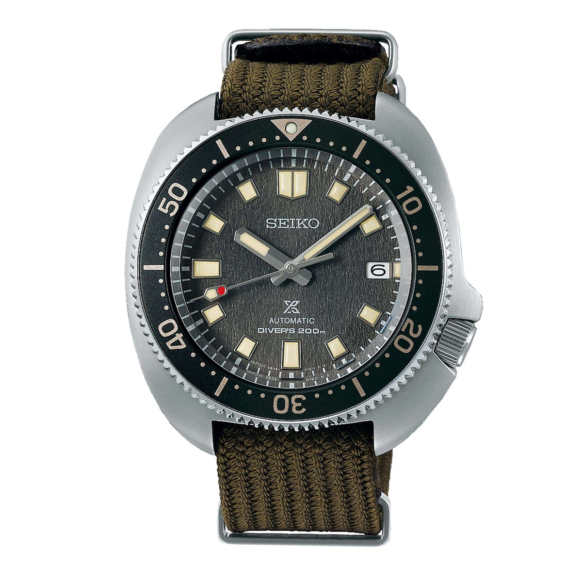 Seiko watch with brown strap on a white background