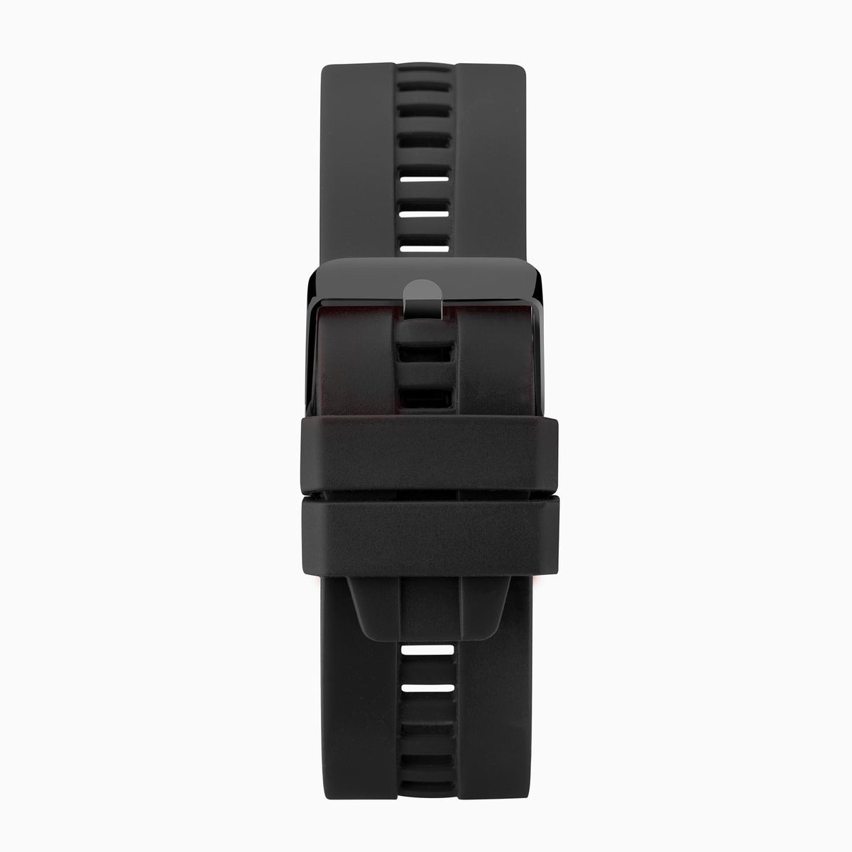 Sekonda smart watch underside close view with black silicone strap and sensor area