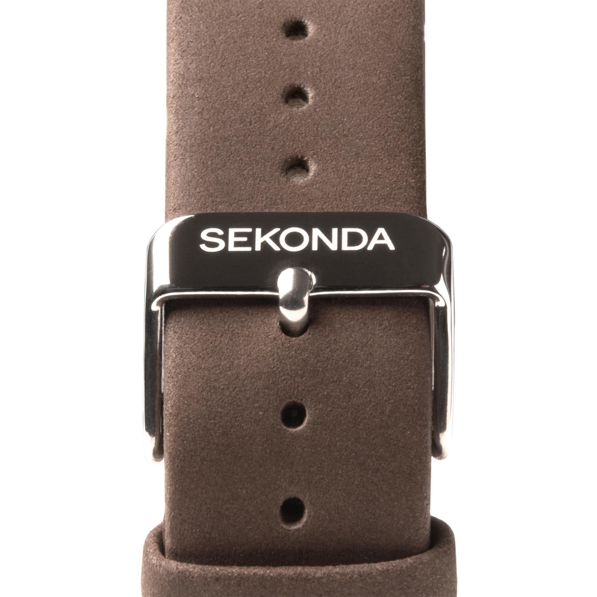 Sekonda men's quartz watch with brown suede strap and metal case buckle