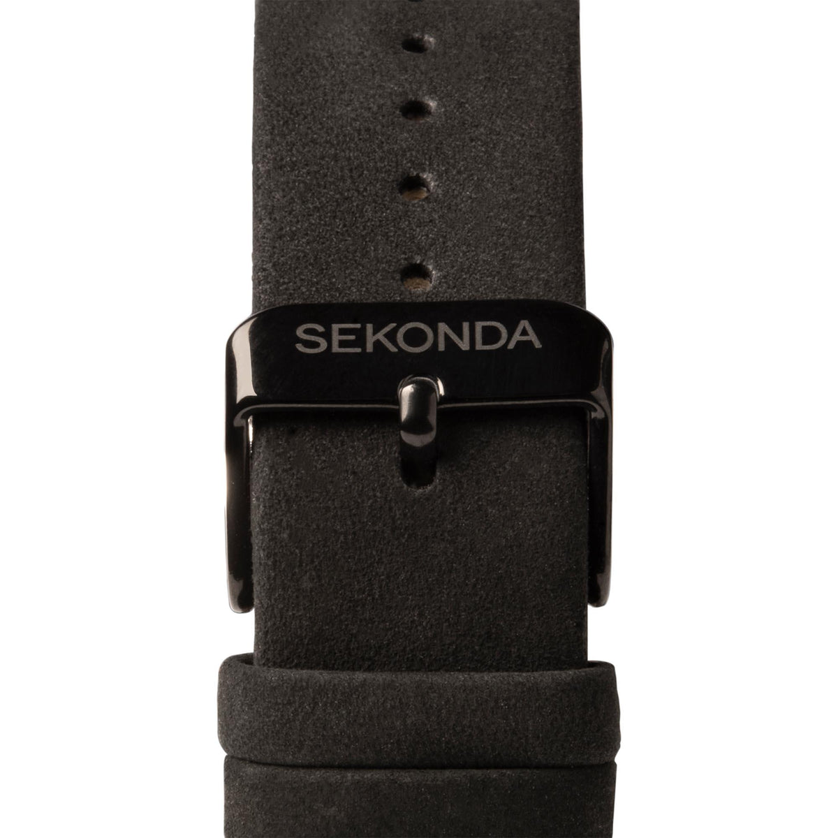 Men's Sekonda quartz watch with black dial, black strap, and buckle closure