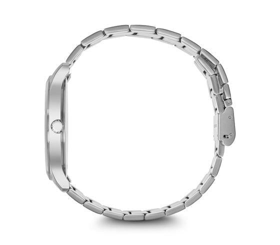 Stainless steel watch bracelet links with clasp-side profile