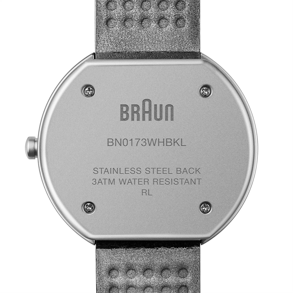 Ladies quartz watch back plate, stainless steel, BN0173WHBKL and 3ATM water resistance